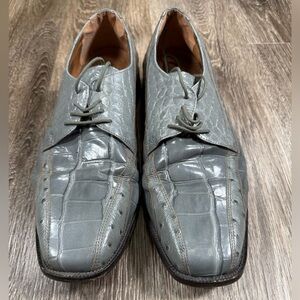 Stacy Adam’s Grey Alligator Print Leather Men’s Shoe Size 9.5